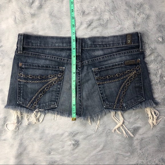 7 For All Mankind -Homemade Jean Frayed Mini Skirt - Picture 5 of 8